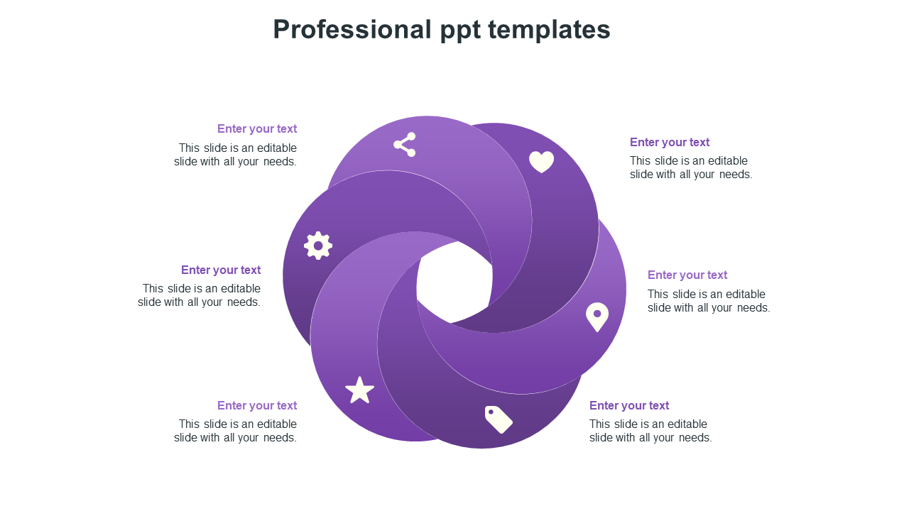 Free - Fantastic Professional PPT Templates with Six Nodes